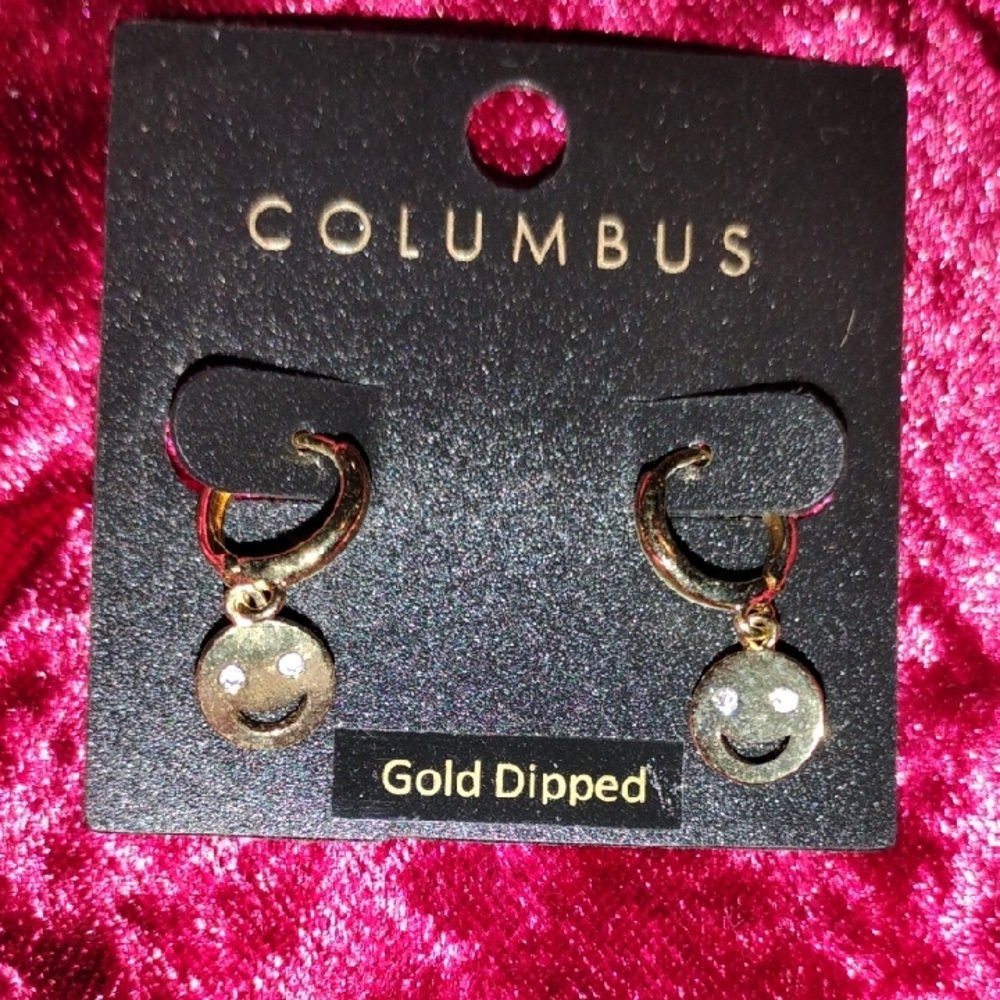 Gold Dipped Smiley Earrings